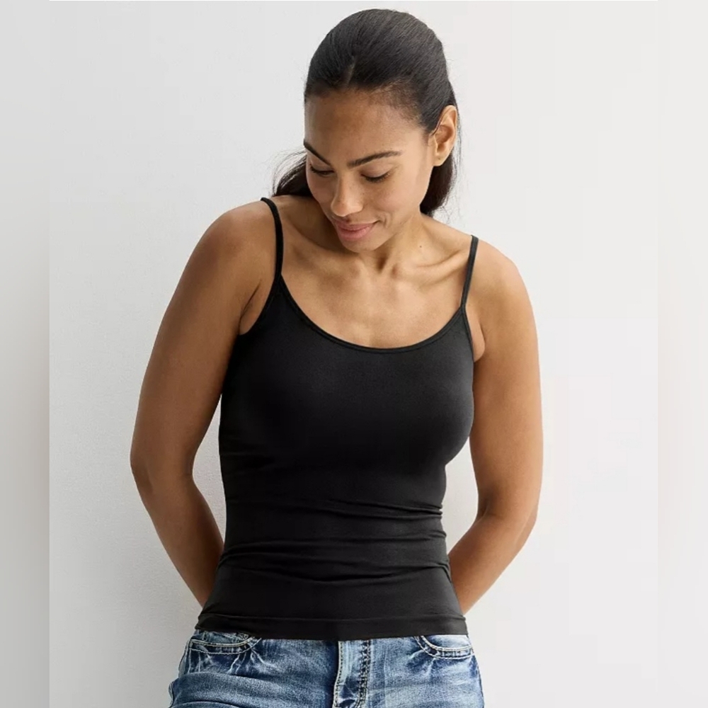 NWT Elegant Soft Black Spaghetti Strap Women's Camisole One Size